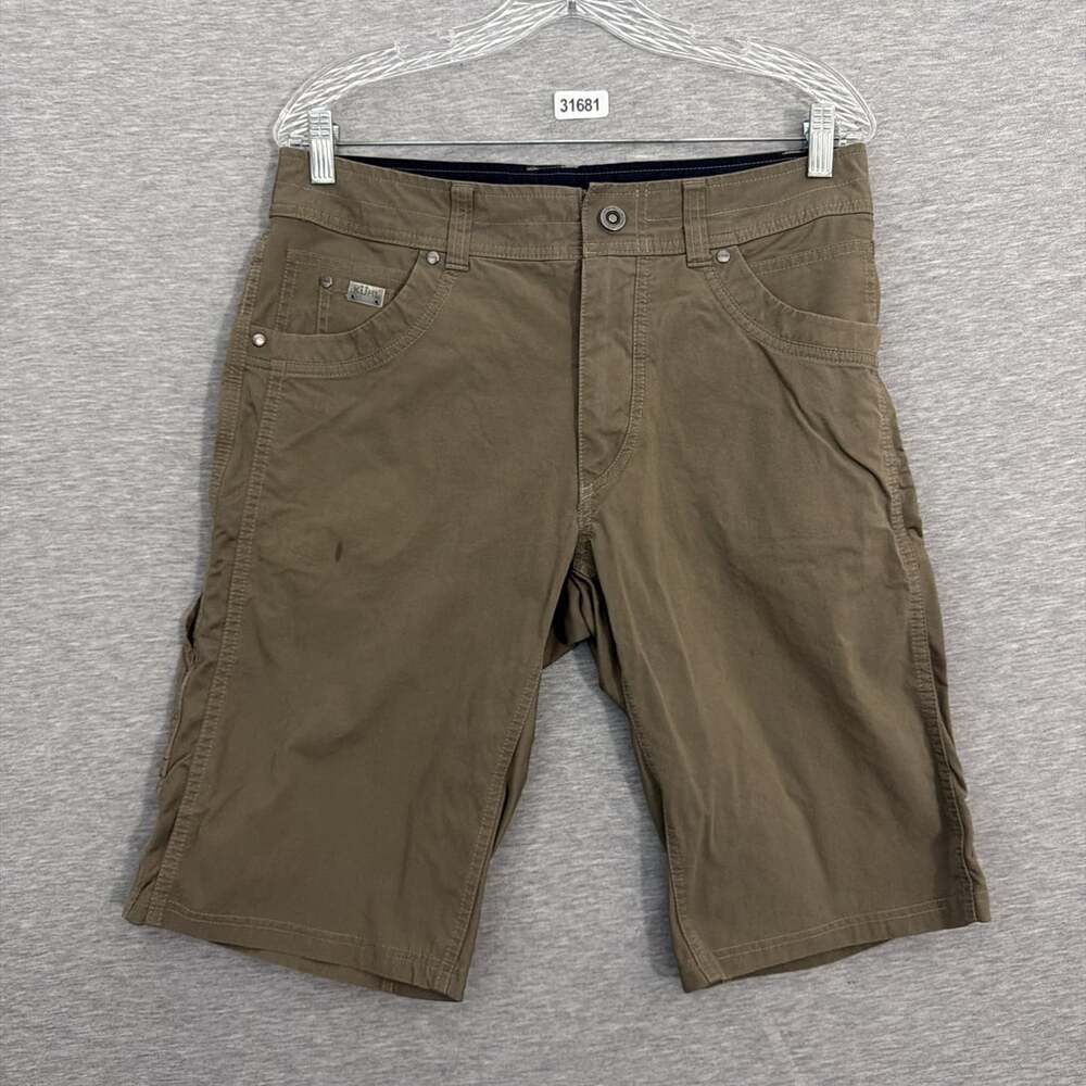 KUHL Radikl Shorts Mens 5068L 12" Inseam Hiking Trail Cargo Technical Brown 32